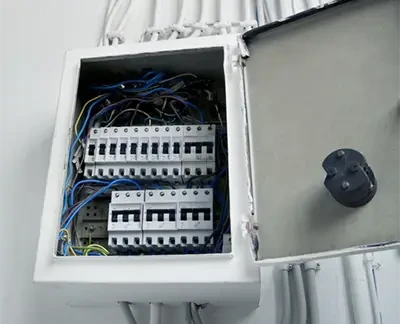 an open electrical panel