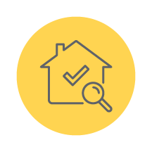 icon of a house with a magnifying glass